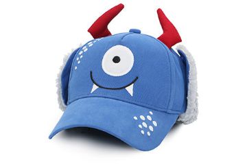 Picture of FlapJackKids 3D Cap With Earflaps - Monster Blue