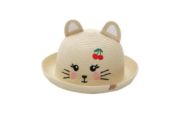 Picture of FlapJackKids Kids Straw Hat - Cat