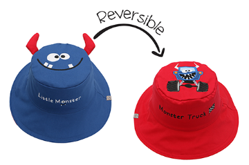 Picture of FlapJackKids Reversible Baby & Kids Sun Hat - Monster Car