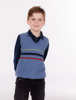 Picture of Possum Merino Kid's Striped Vest - TWILIGHT