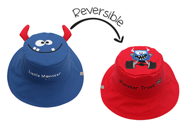 Picture of Reversible Kids & Toddler Sun Hat - Monster Car