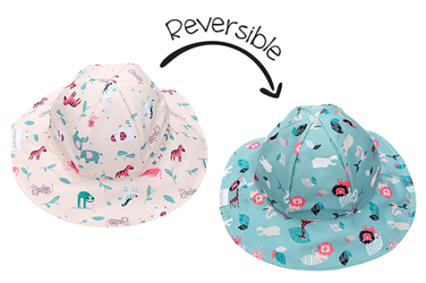 Picture of Reversible Baby & Kids Patterned Sun Hat – Pink Zoo