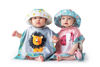 Picture of Reversible Baby & Kids Patterned Sun Hat - Grey Zoo