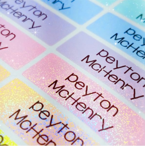 Picture of Name Sticker - Glitter Rainbow L